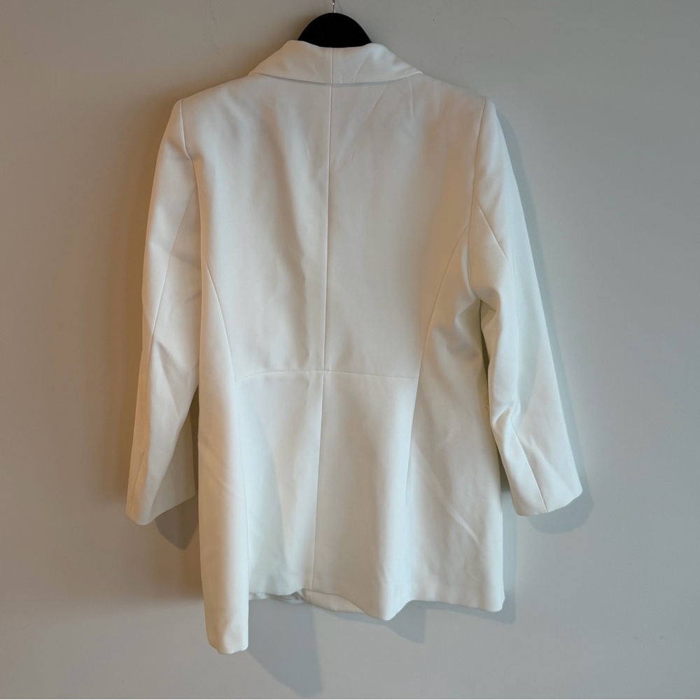 NWT ZARA DOUBLE BREASTED LONG BLAZER in
Oyster White 2311/232/251 - Picture 6 of 11